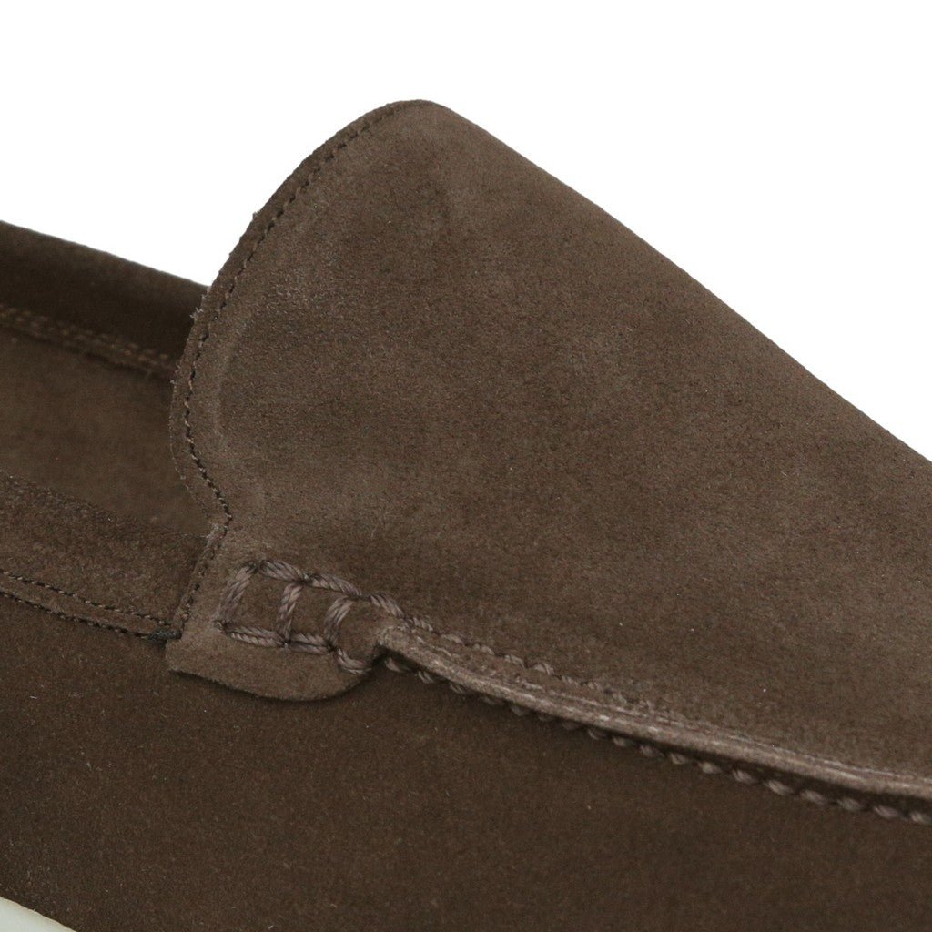 ARTIGIANO ROMA Suede Loafer CHOCOLATE BROWN - Henry Bucks