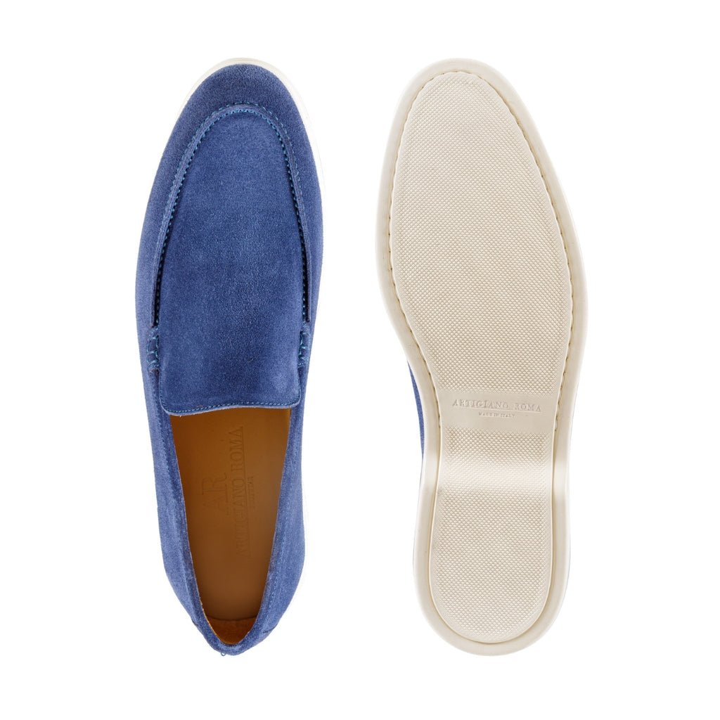 ARTIGIANO ROMA Suede Loafer NAVY - Henry Bucks