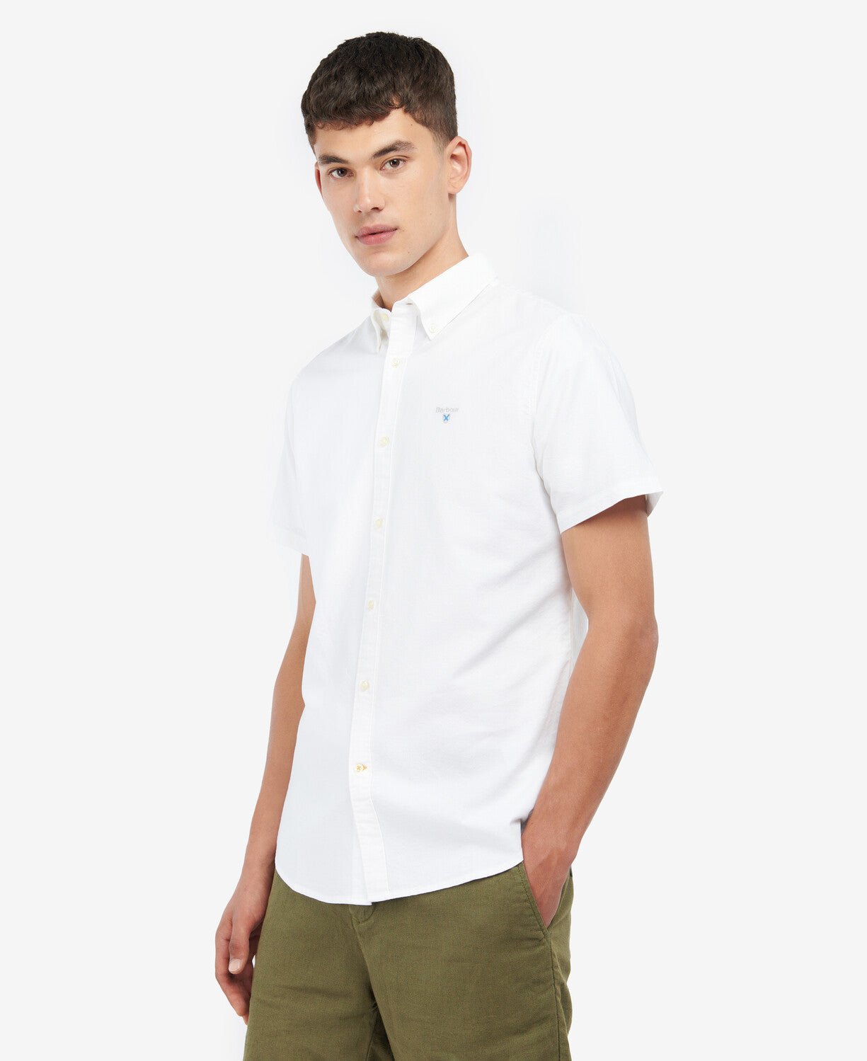 BARBOUR Oxford Short Sleeve Tailored Shirt WHITE - Henry BucksShirts38AW230066 - WHTE - M