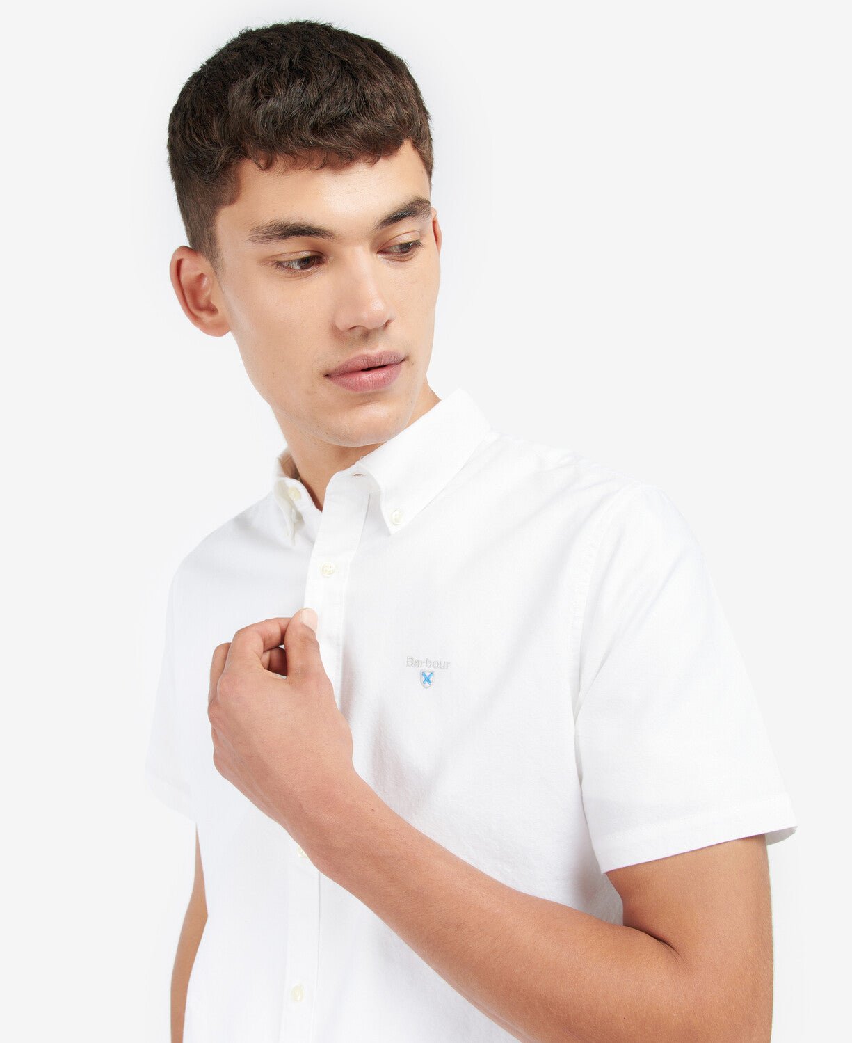 BARBOUR Oxford Short Sleeve Tailored Shirt WHITE - Henry BucksShirts38AW230066 - WHTE - M