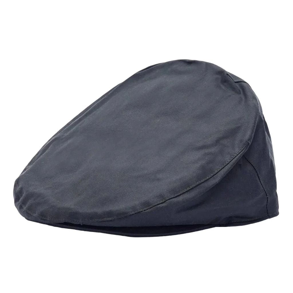 BARBOUR Waxed Cotton Flat Cap NAVY - Henry Bucks