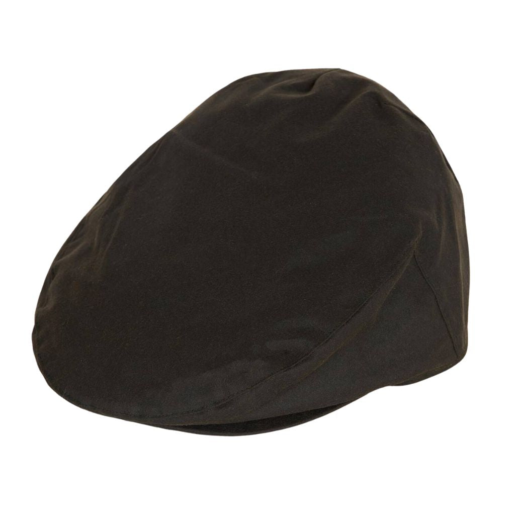 BARBOUR Waxed Cotton Flat Cap OLIVE - Henry Bucks