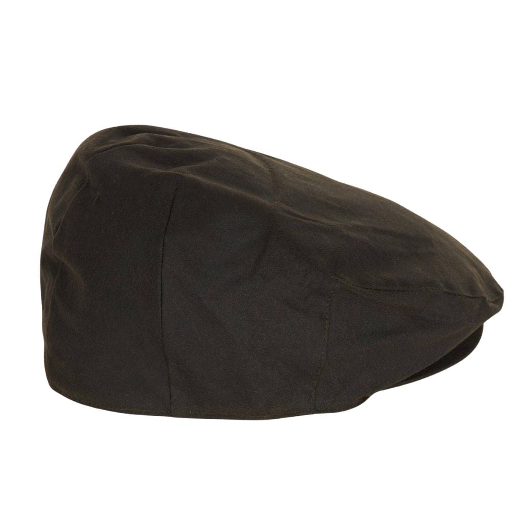 BARBOUR Waxed Cotton Flat Cap OLIVE - Henry Bucks