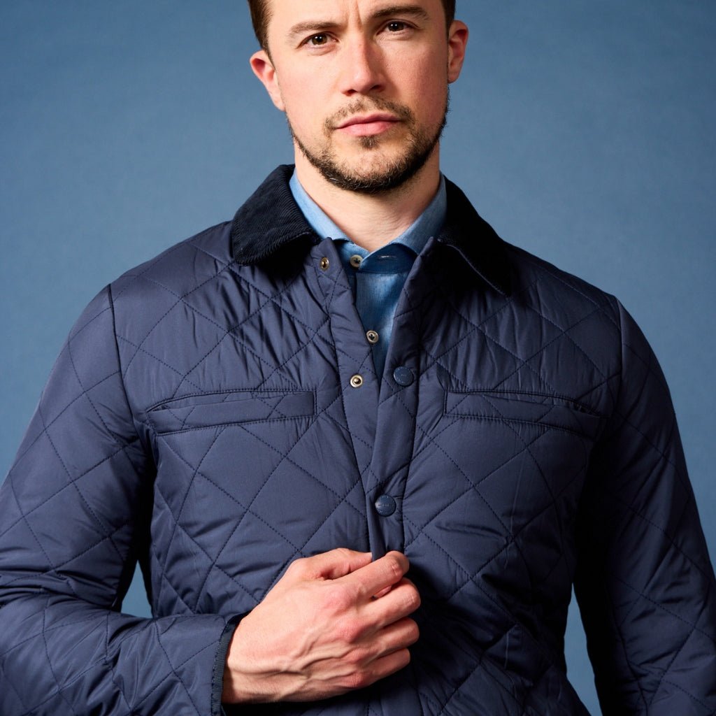 BEAUCAIRE Bond Quilted Jacket NAVY REG - Henry Bucks