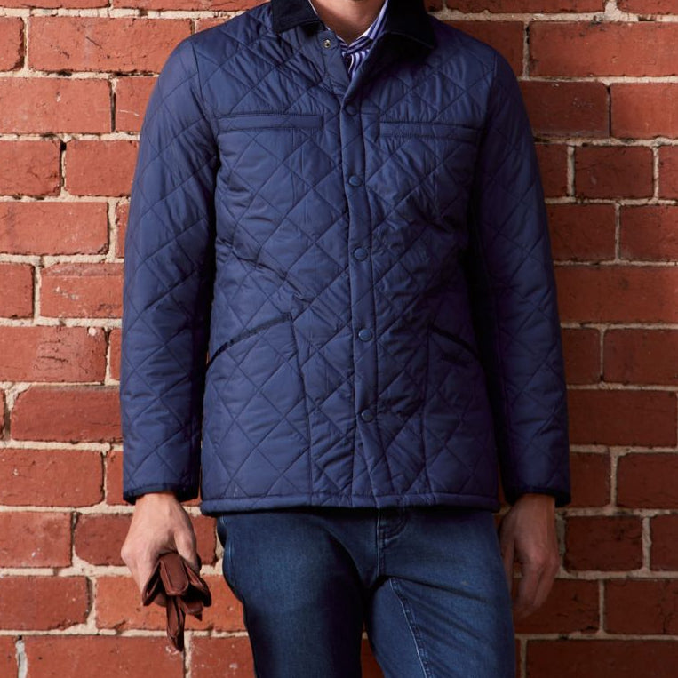 BEAUCAIRE Bond Quilted Jacket NAVY REG - Henry Bucks