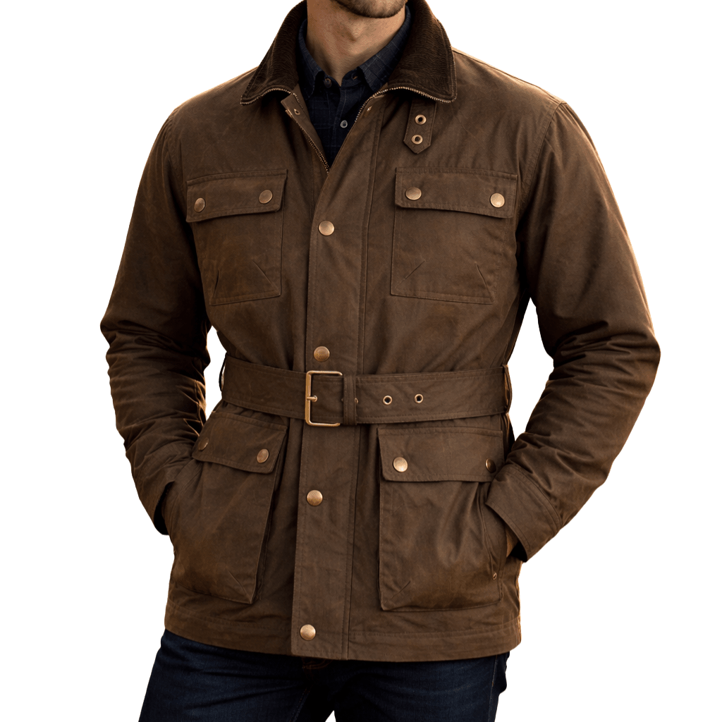 BEAUCAIRE British Millerain Waxed Jacket OLIVE - Henry Bucks