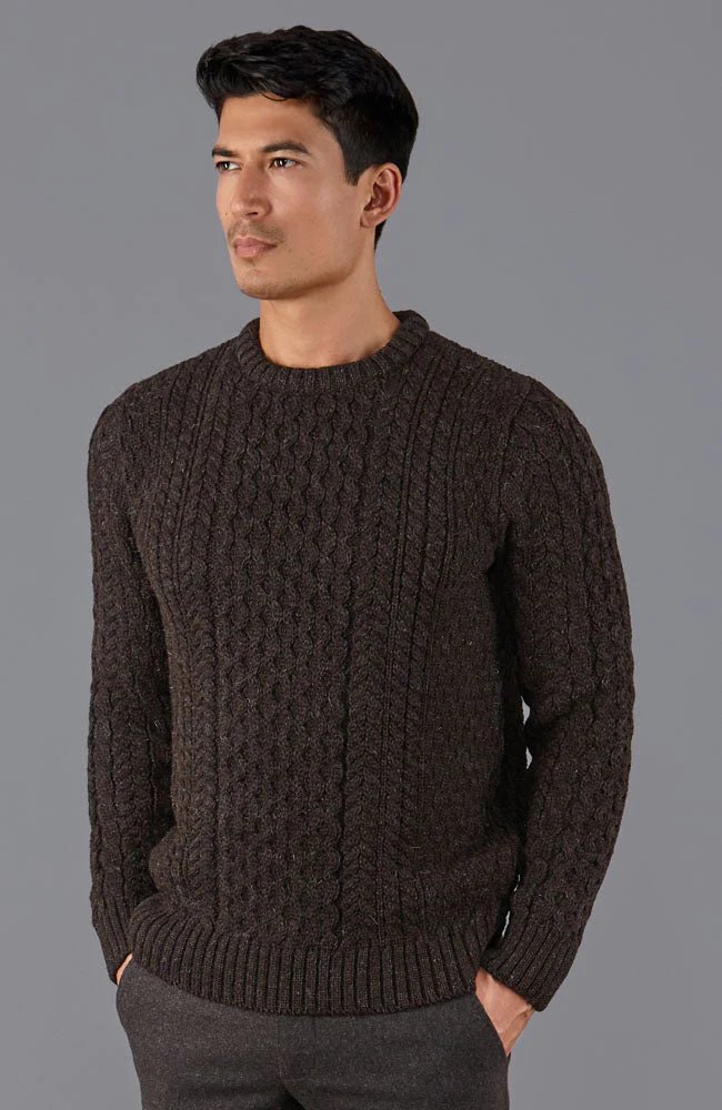 BEAUCAIRE Cable Sweater BROWN - Henry BucksKnitwear46AW230029 - BROWN - M