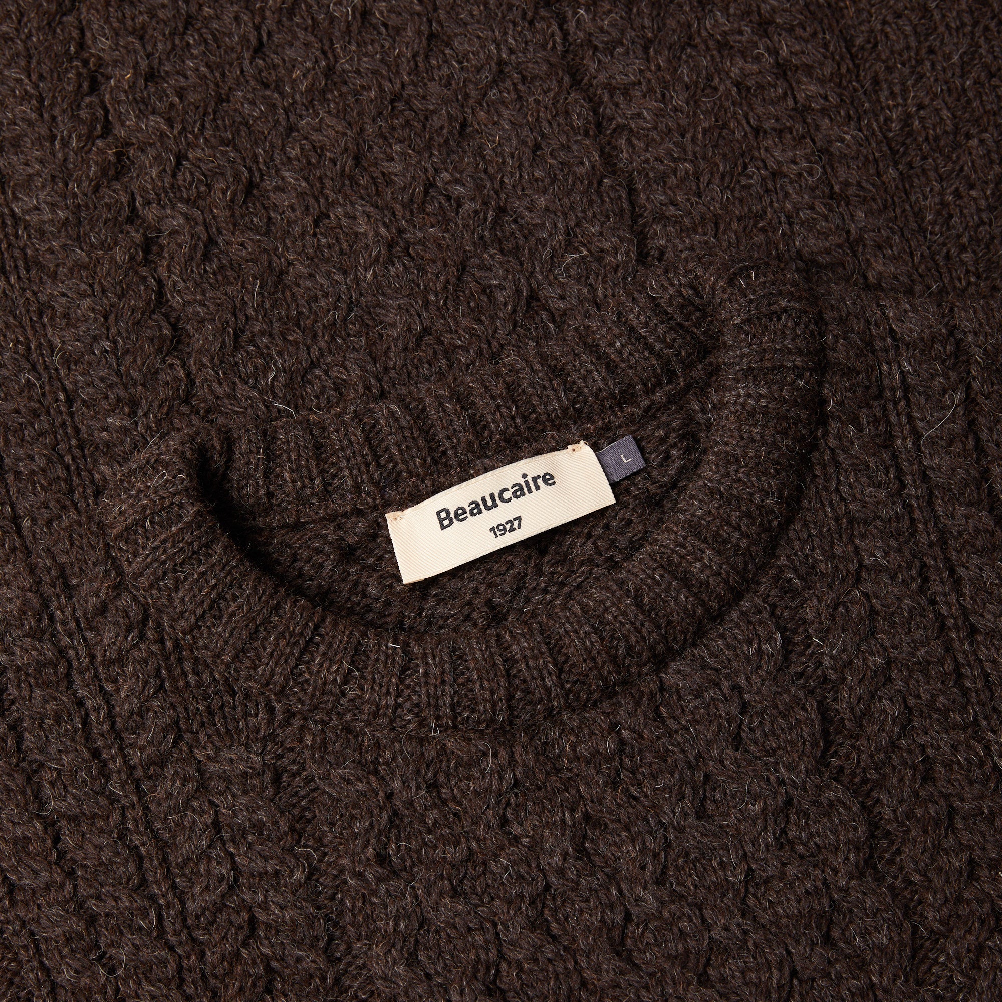 BEAUCAIRE Cable Sweater BROWN - Henry BucksKnitwear46AW230029 - BROWN - M