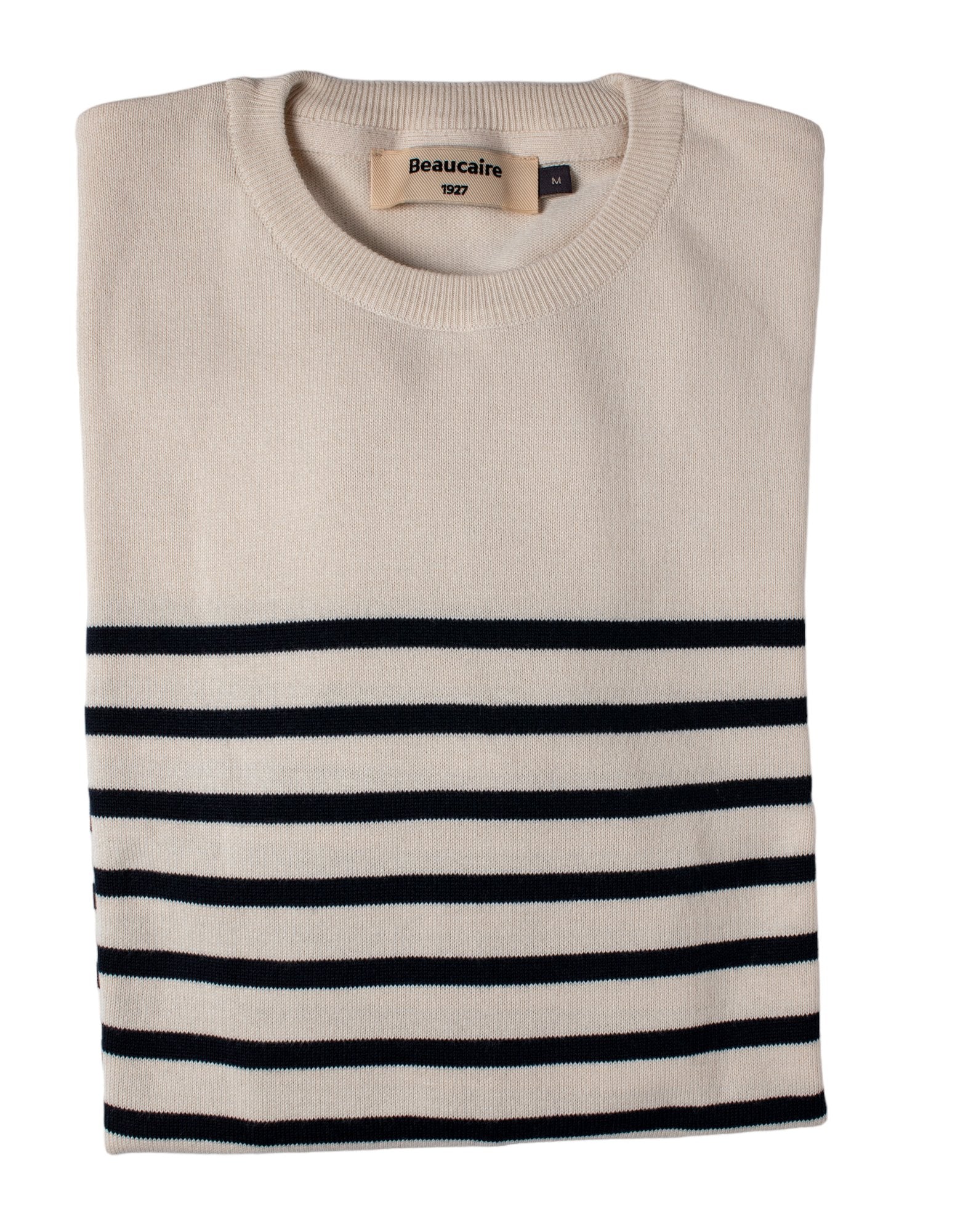 BEAUCAIRE Cotton Breton Stripe Sweater ECRU - Henry BucksKnitwear46SS220014 - ECRU - M