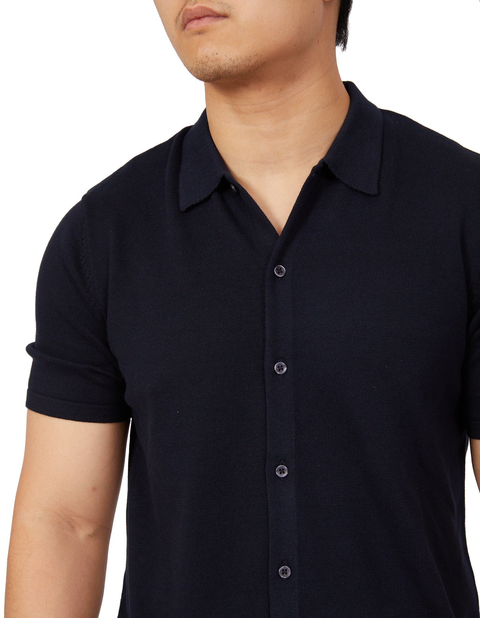 BEAUCAIRE Cotton Short Sleeve Shirt NAVY - Henry BucksShirts46SS220016 - NAVY - M