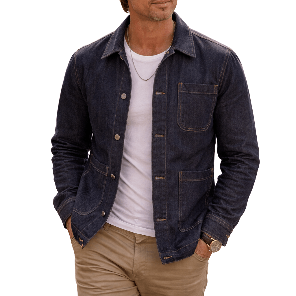 BEAUCAIRE Dark Denim Jacket INDIGO - Henry Bucks