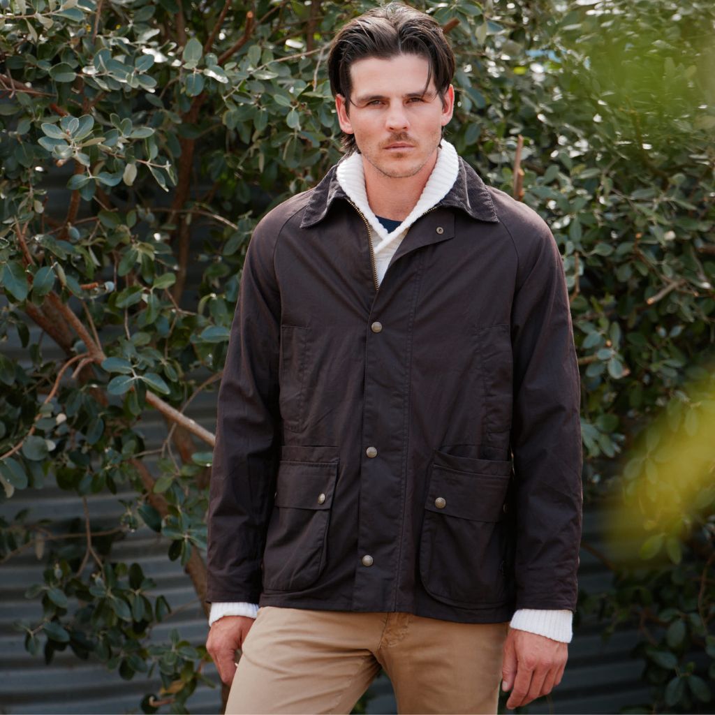 BEAUCAIRE Eastwood Waxed Jacket BROWN REG - Henry Bucks