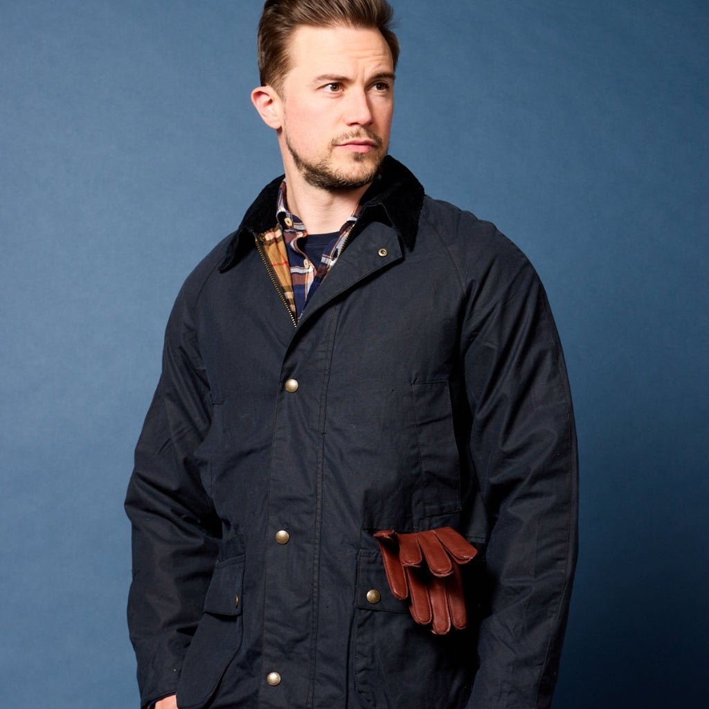 BEAUCAIRE Eastwood Waxed Jacket NAVY REG - Henry Bucks