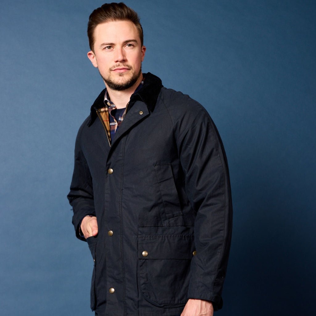 BEAUCAIRE Eastwood Waxed Jacket NAVY REG - Henry Bucks