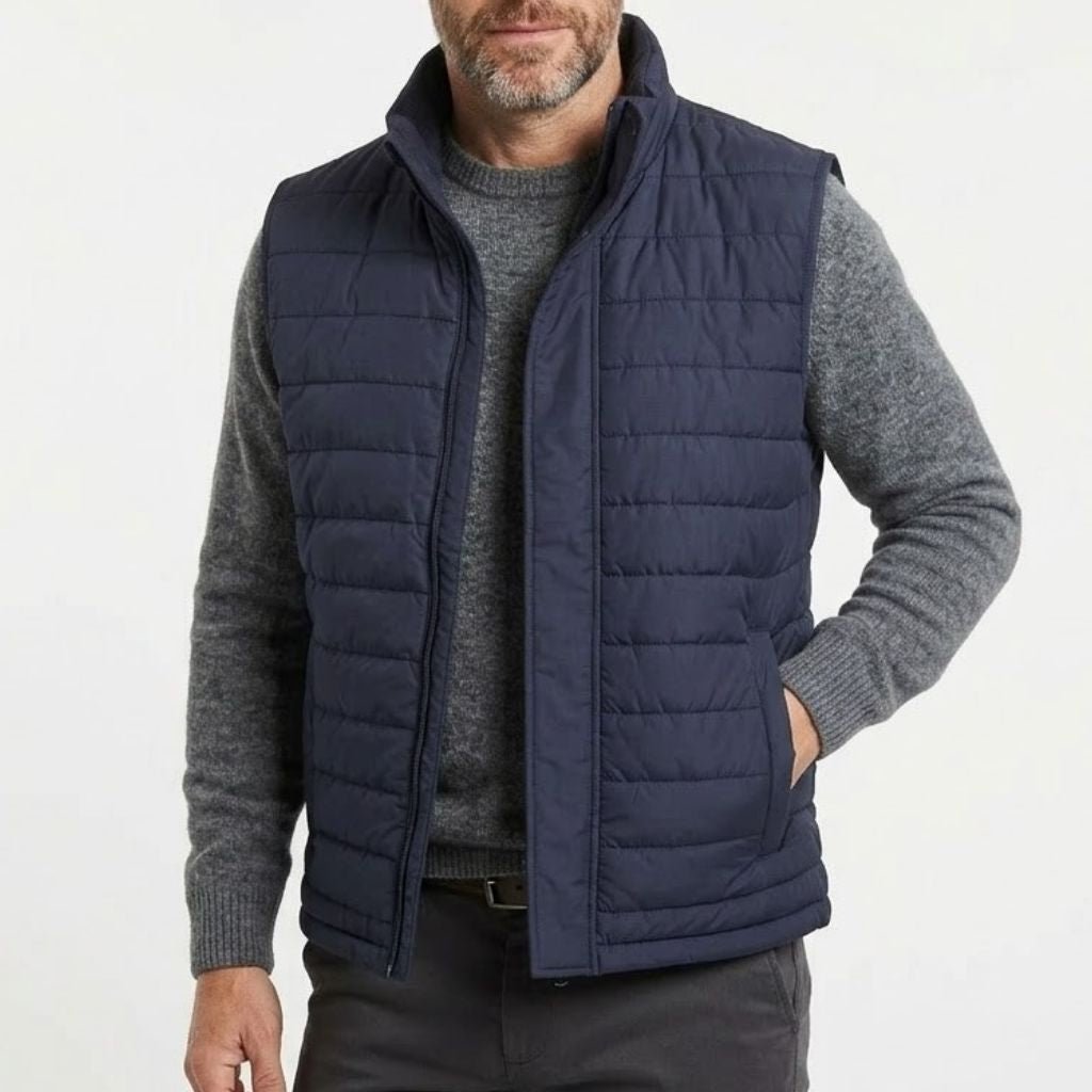 BEAUCAIRE Quilted Puffer Vest NAVY - Henry Bucks