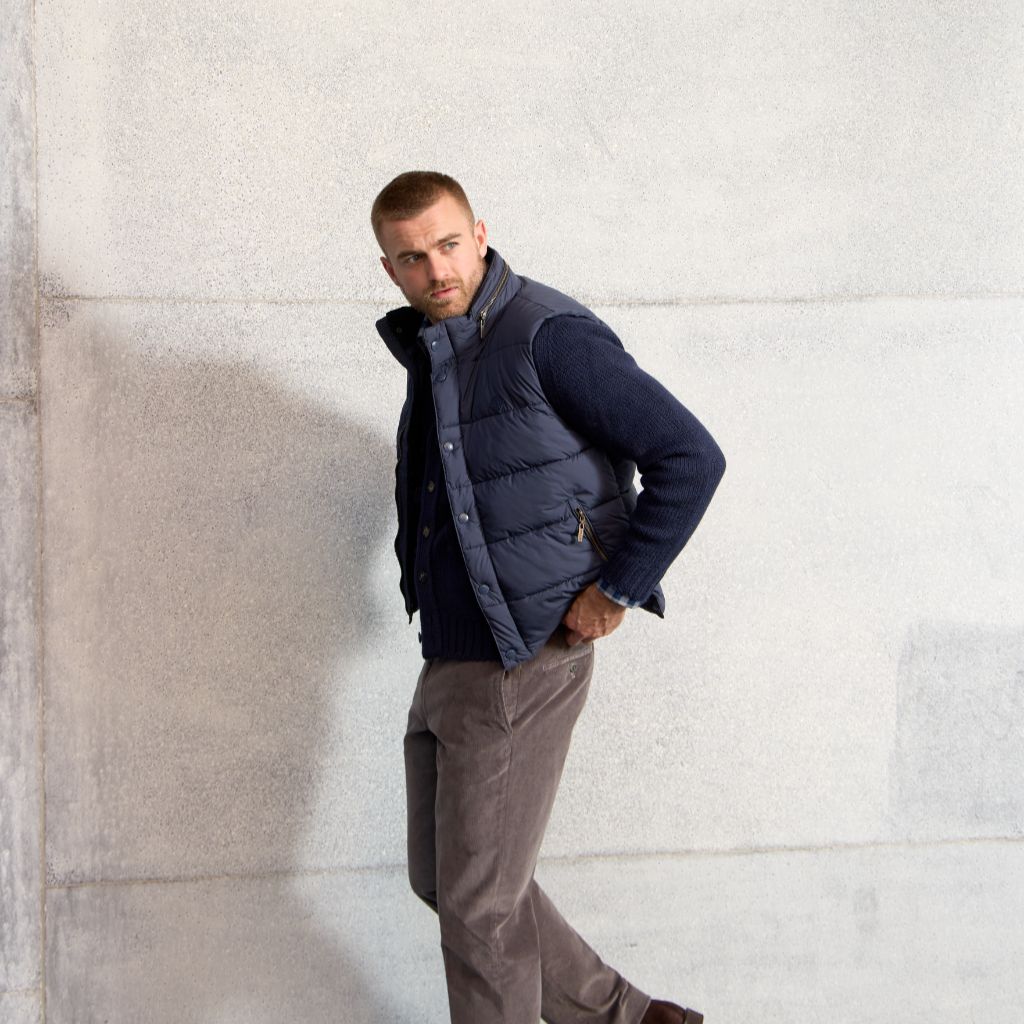 BEAUCAIRE Quilted Puffer Vest NAVY - Henry Bucks