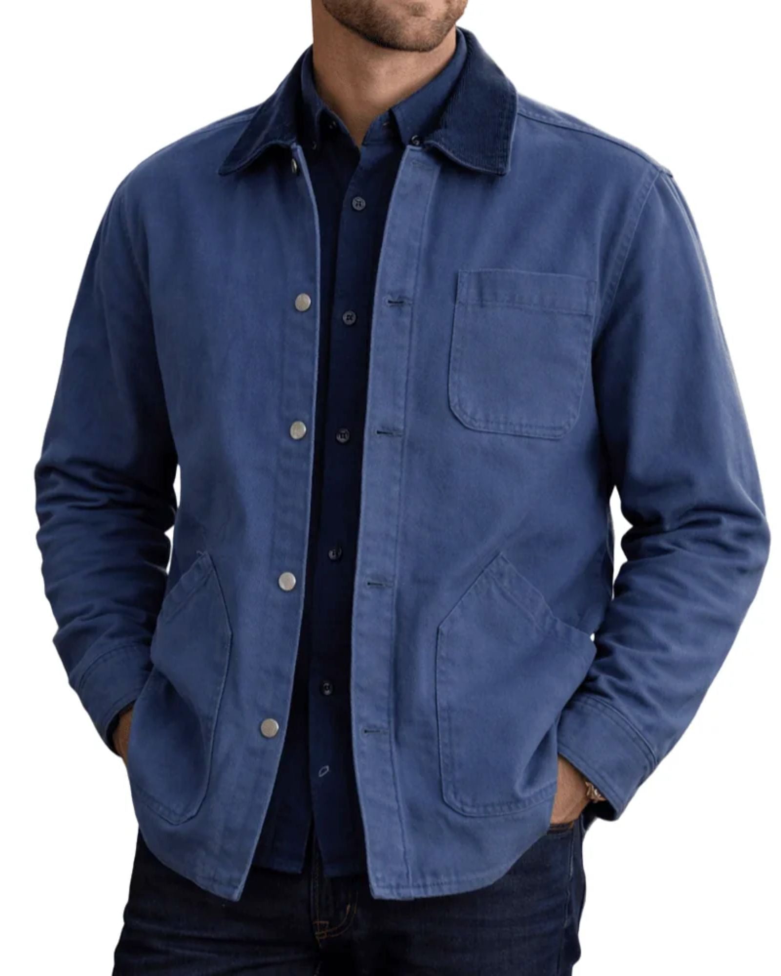 BEAUCAIRE Stone Wash Jacket NAVY - Henry Bucks