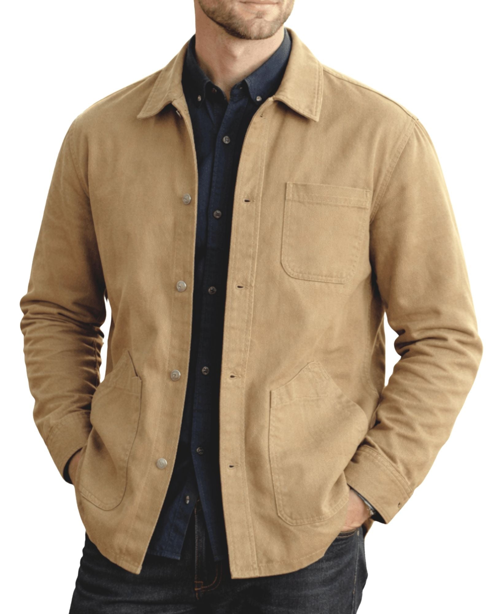 BEAUCAIRE Stone Wash Jacket OLIVE - Henry Bucks