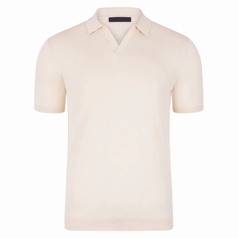 BEAUCAIRE Ultra Fine Cotton Buttonless Polo ECRU - Henry BucksPolo46SS220019 - ECRU - M