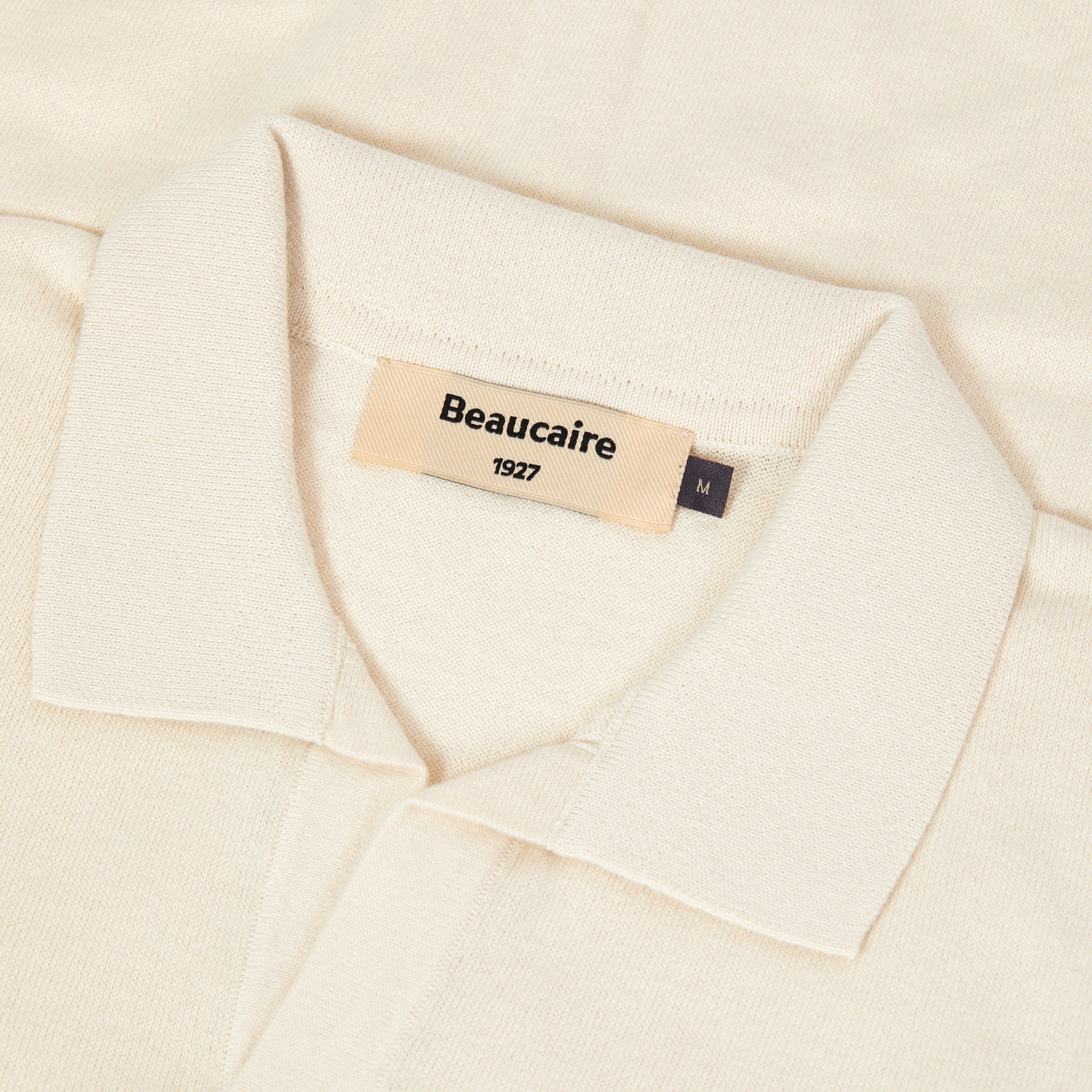 BEAUCAIRE Ultra Fine Cotton Buttonless Polo ECRU - Henry BucksPolo46SS220019 - ECRU - M