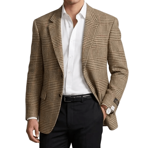BEAUCAIRE X HARRIS TWEED Classic Blazer TAN REG - Henry Bucks