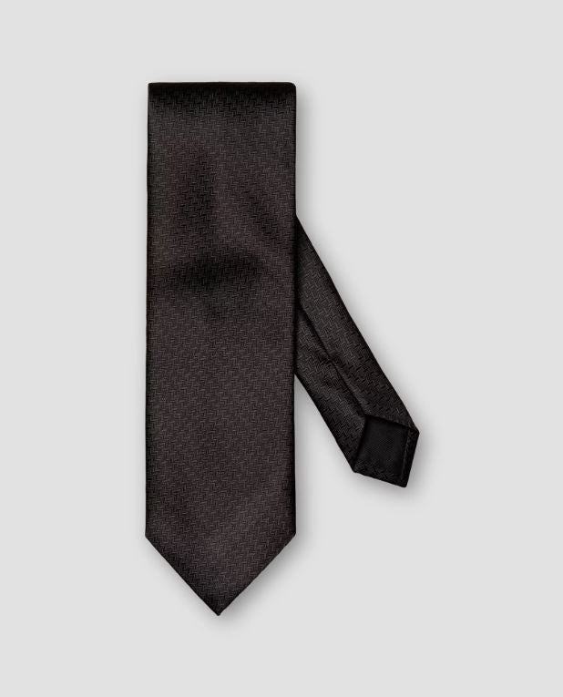 ETON Zigzag Silk Evening Tie BLACK