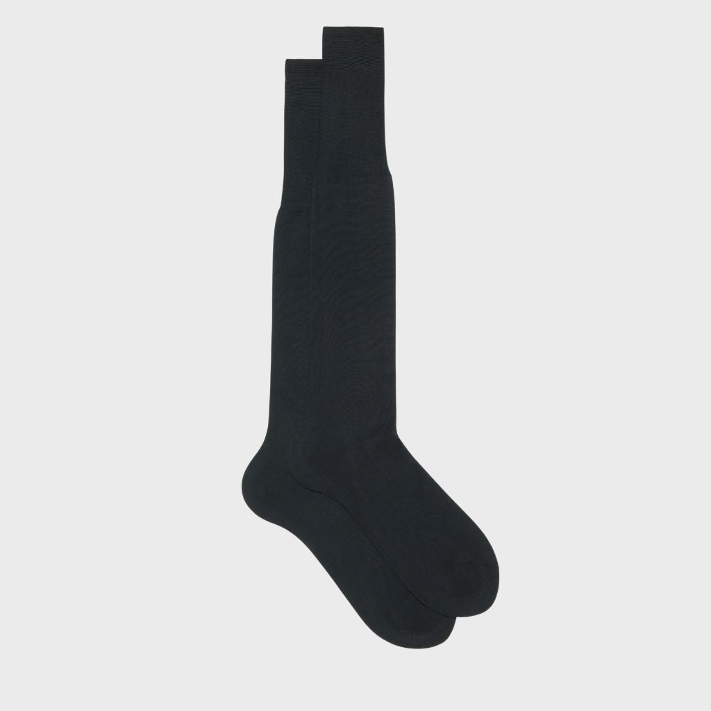 BRESCIANI Cotton Plain Socks BLACK - Henry Bucks