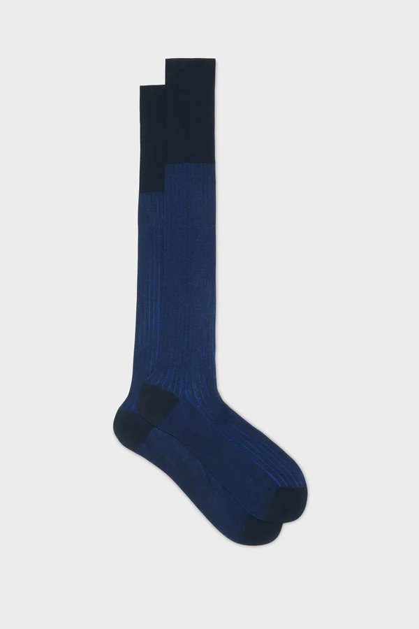 BRESCIANI Cotton Vanisee Sock NAVY/BLUE - Henry BucksSocks69AW240003 - NAVBLU - MED