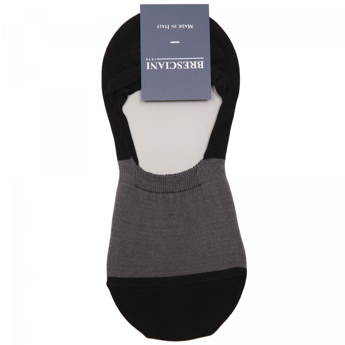 BRESCIANI Cotton/Nylon Bicolour Socks BLACK/GREY - Henry BucksSocks69AW240001 - BLKGRY - MED