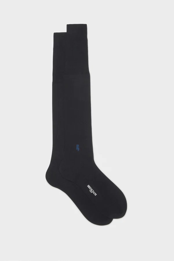 BRESCIANI Embroidered Cotton Socks NAVY/BLUE - Henry BucksSocks69AW240004 - NAVBLU - MED