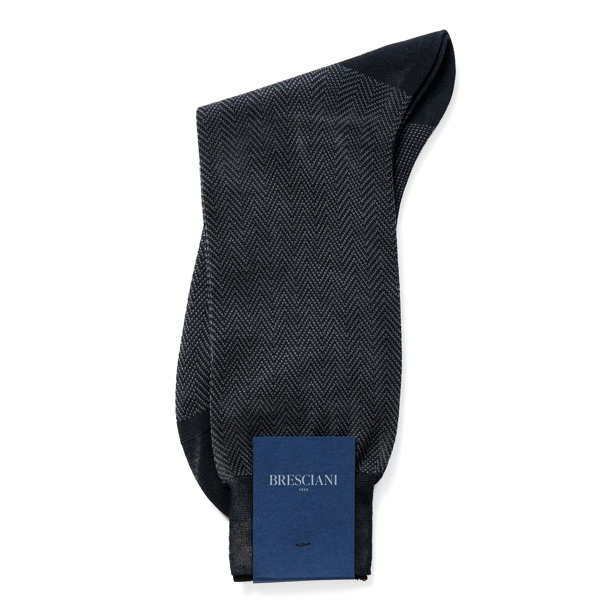 BRESCIANI Herringbone Ribbed Socks GREY - Henry BucksSocks17AW230005 - GREY - MED