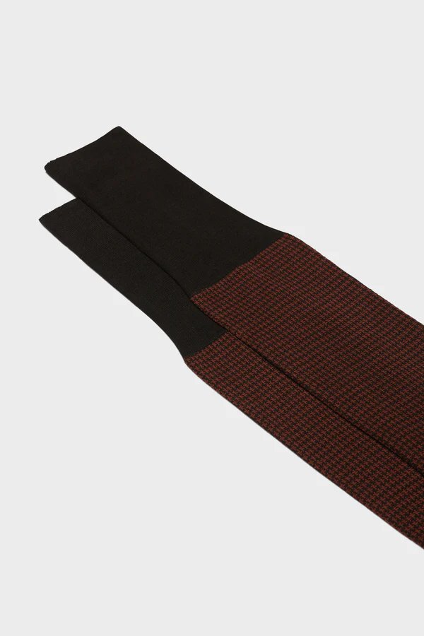BRESCIANI Jacquard Cotton Socks BROWN/BLUE - Henry BucksSocks1701160 - BRNBLU - MED