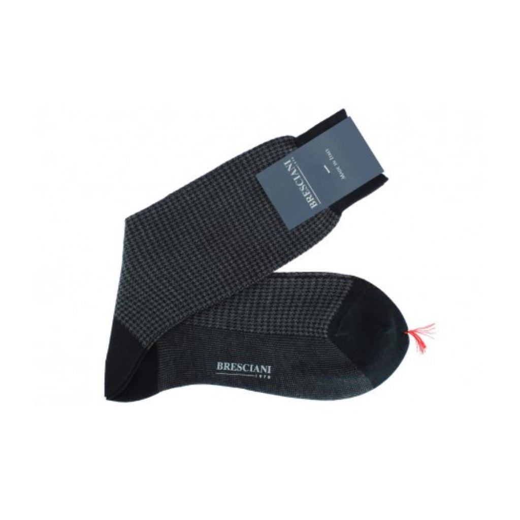 BRESCIANI Jacquard Cotton Socks GREY - Henry Bucks