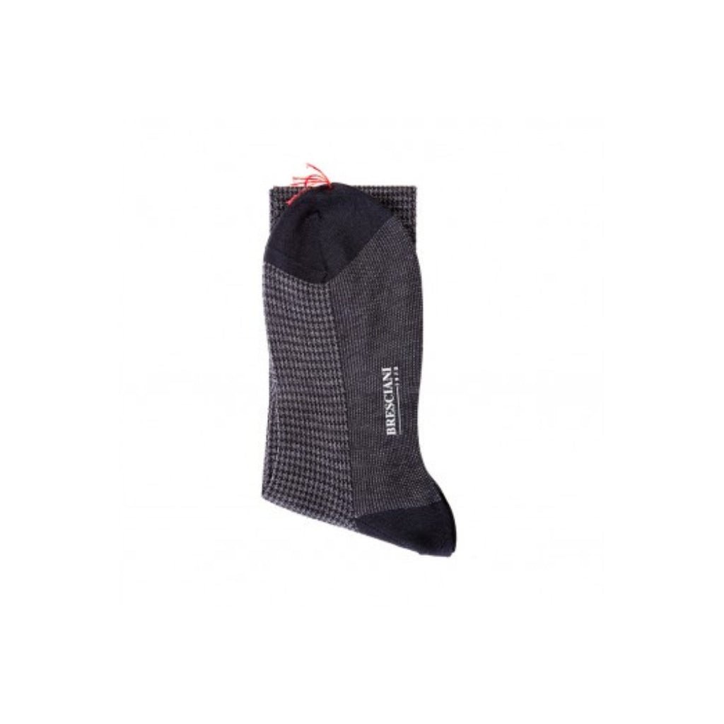 BRESCIANI Jacquard Cotton Socks GREY - Henry Bucks