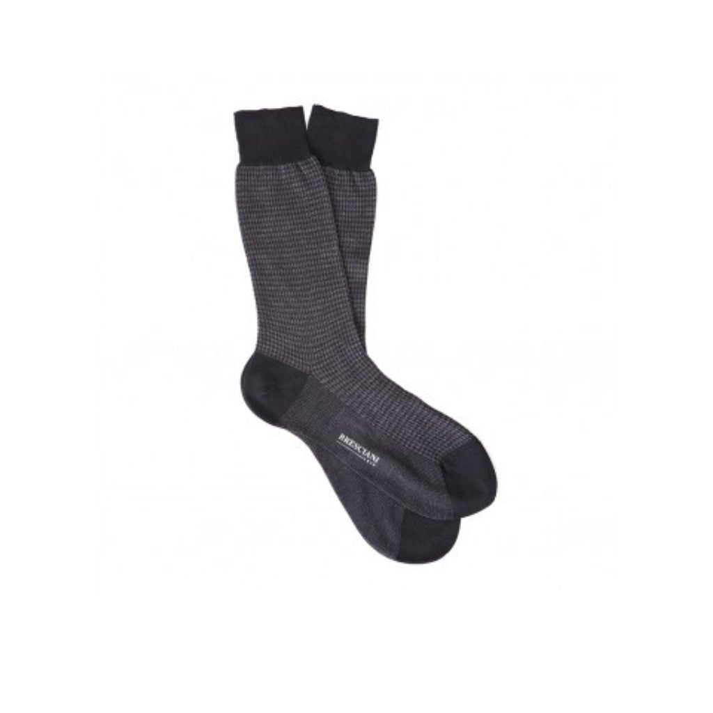 BRESCIANI Jacquard Cotton Socks GREY - Henry Bucks