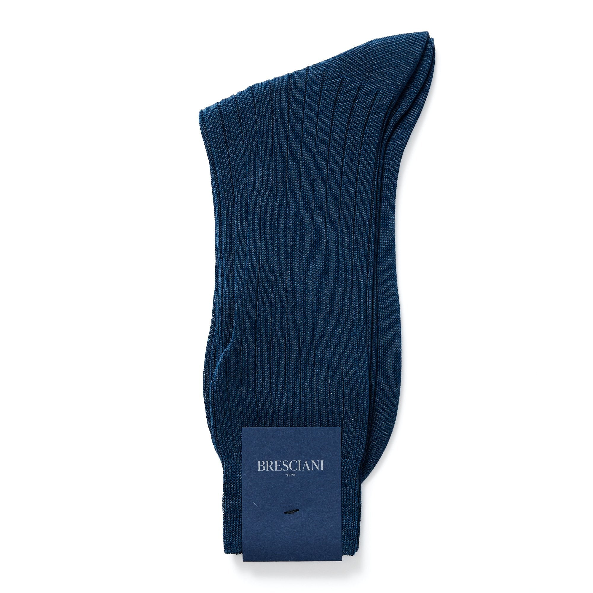 BRESCIANI Ribbed Cotton Socks TEAL - Henry BucksSocks17AW230001 - TEAL - MED