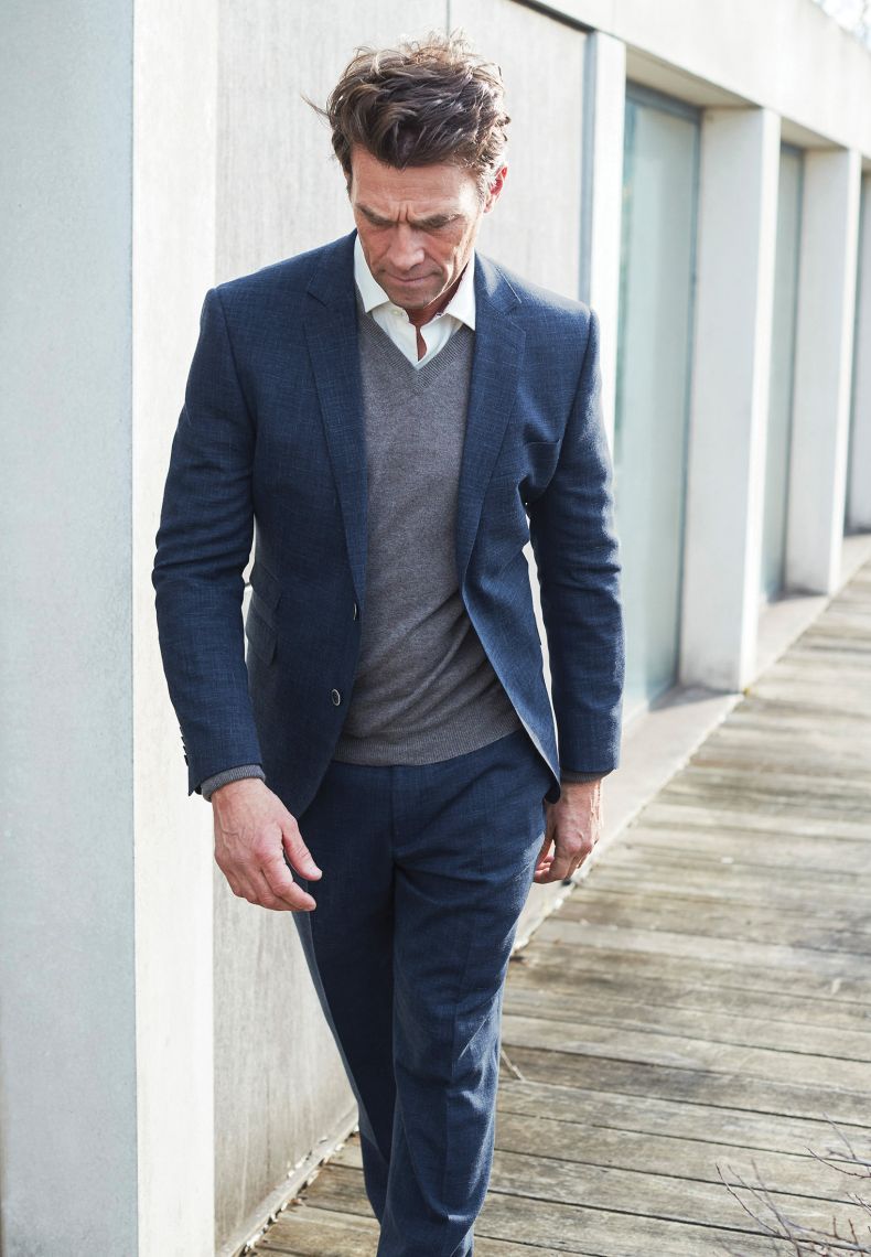 BROOK TAVERNER Constable Linen Mix Jacket NAVY REG - Henry BucksCasual Jackets38SS230147 - NAVY - R - 38