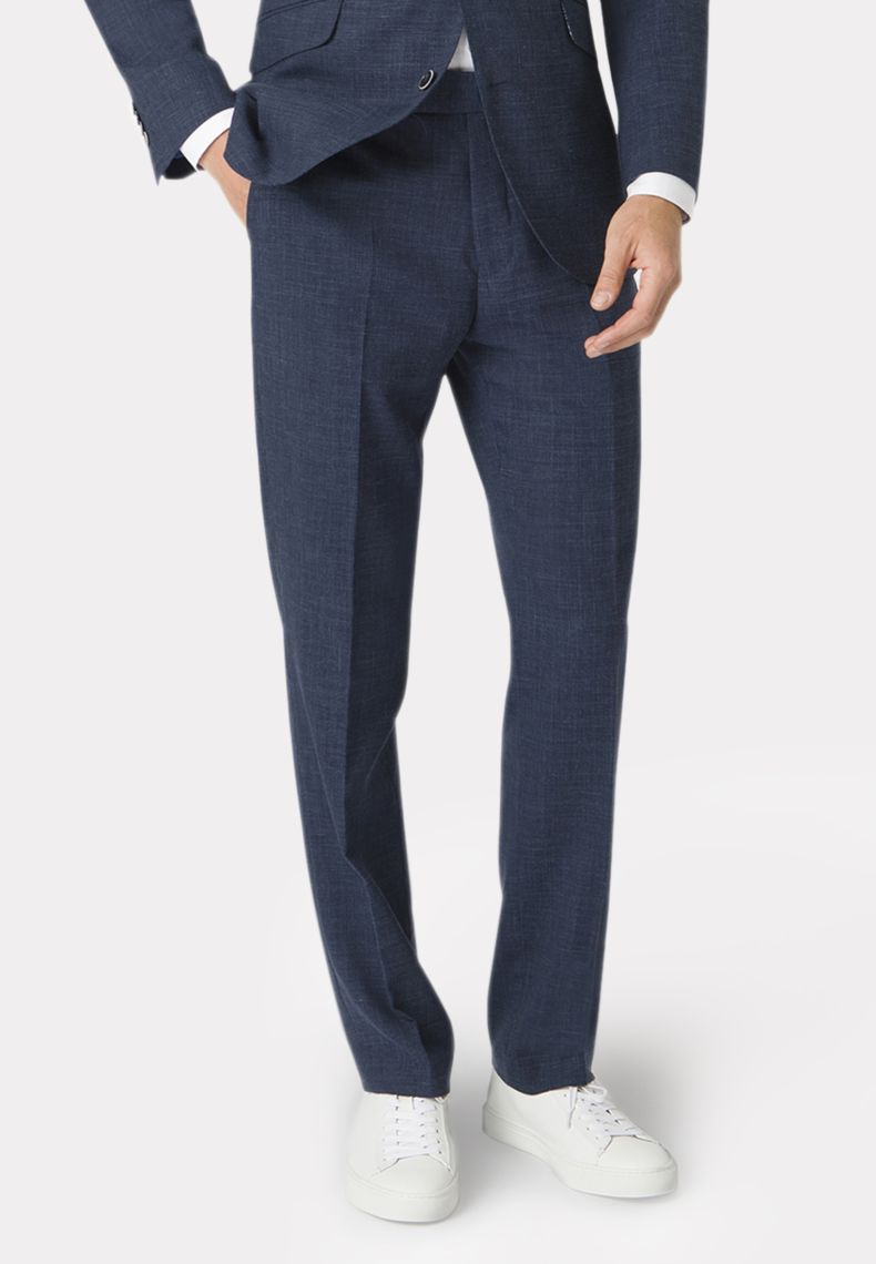 BROOK TAVERNER Constable Linen Mix Trouser NAVY REG - Henry BucksTrouser - Formal38SS230148 - NAVY - R - 32