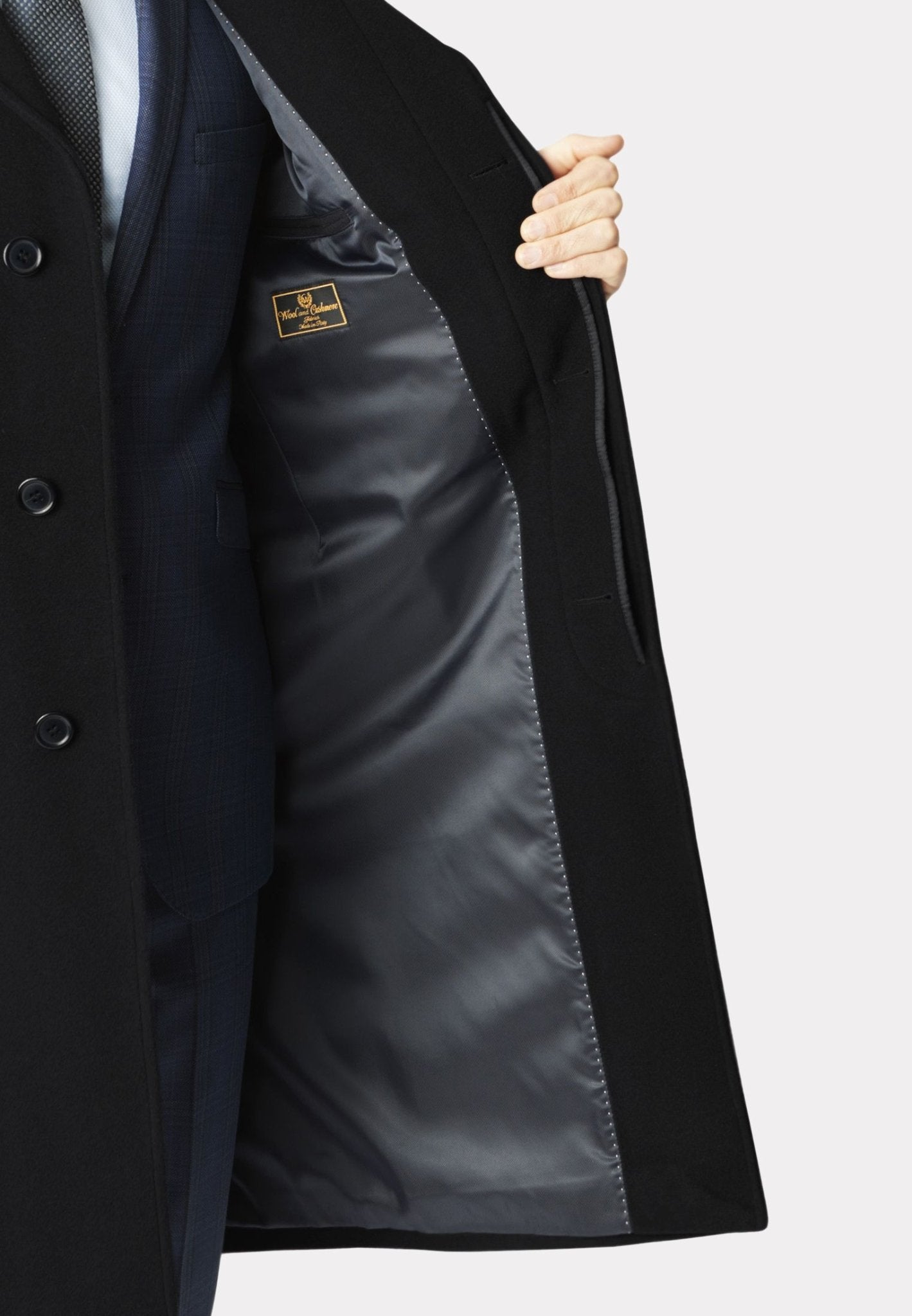 BROOK TAVERNER Wool Cashmere Overcoat BLACK REG - Henry BucksOvercoats24AW230015 - BLCK - R - 38