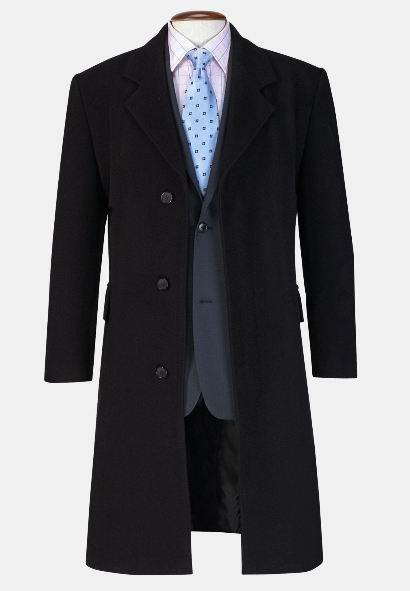 BROOK TAVERNER Wool Cashmere Overcoat BLACK REG - Henry BucksOvercoats24AW230015 - BLCK - R - 38