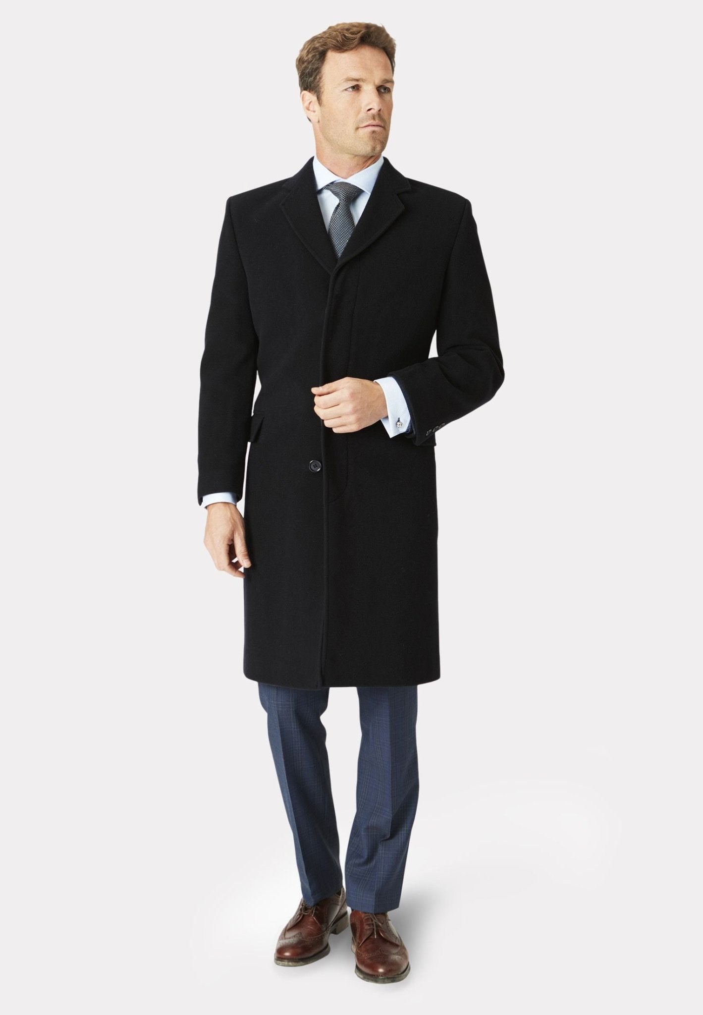 BROOK TAVERNER Wool Cashmere Overcoat BLACK REG - Henry BucksOvercoats24AW230015 - BLCK - R - 38