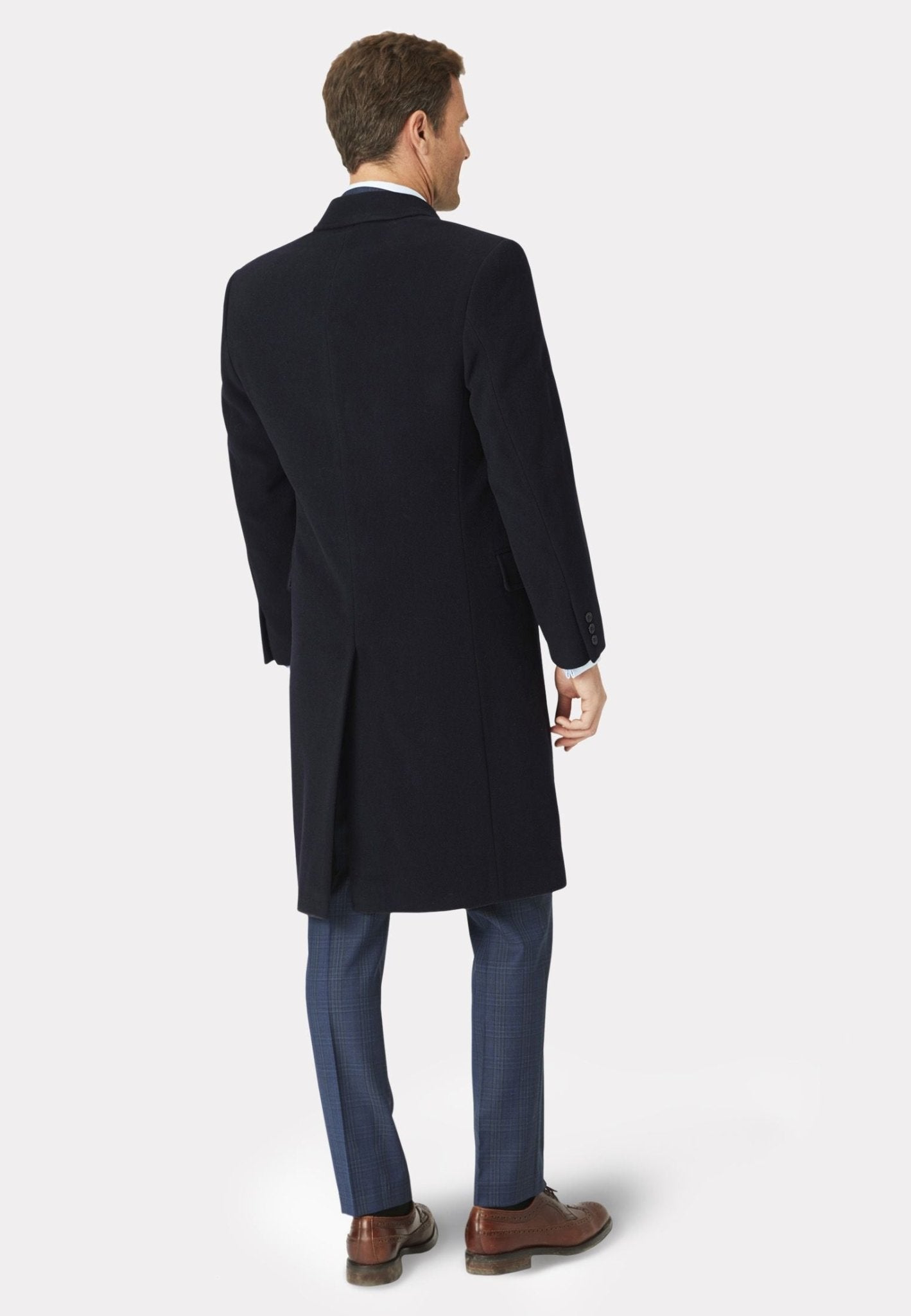 BROOK TAVERNER Wool Cashmere Overcoat NAVY REG - Henry BucksOvercoats24AW230015 - NAVY - R - 38