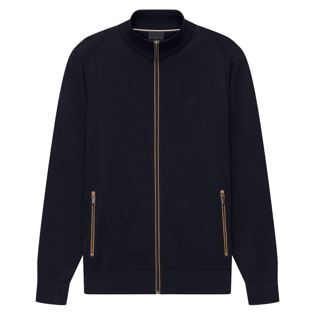 BUGATTI Cotton Knit Jacket NAVY
