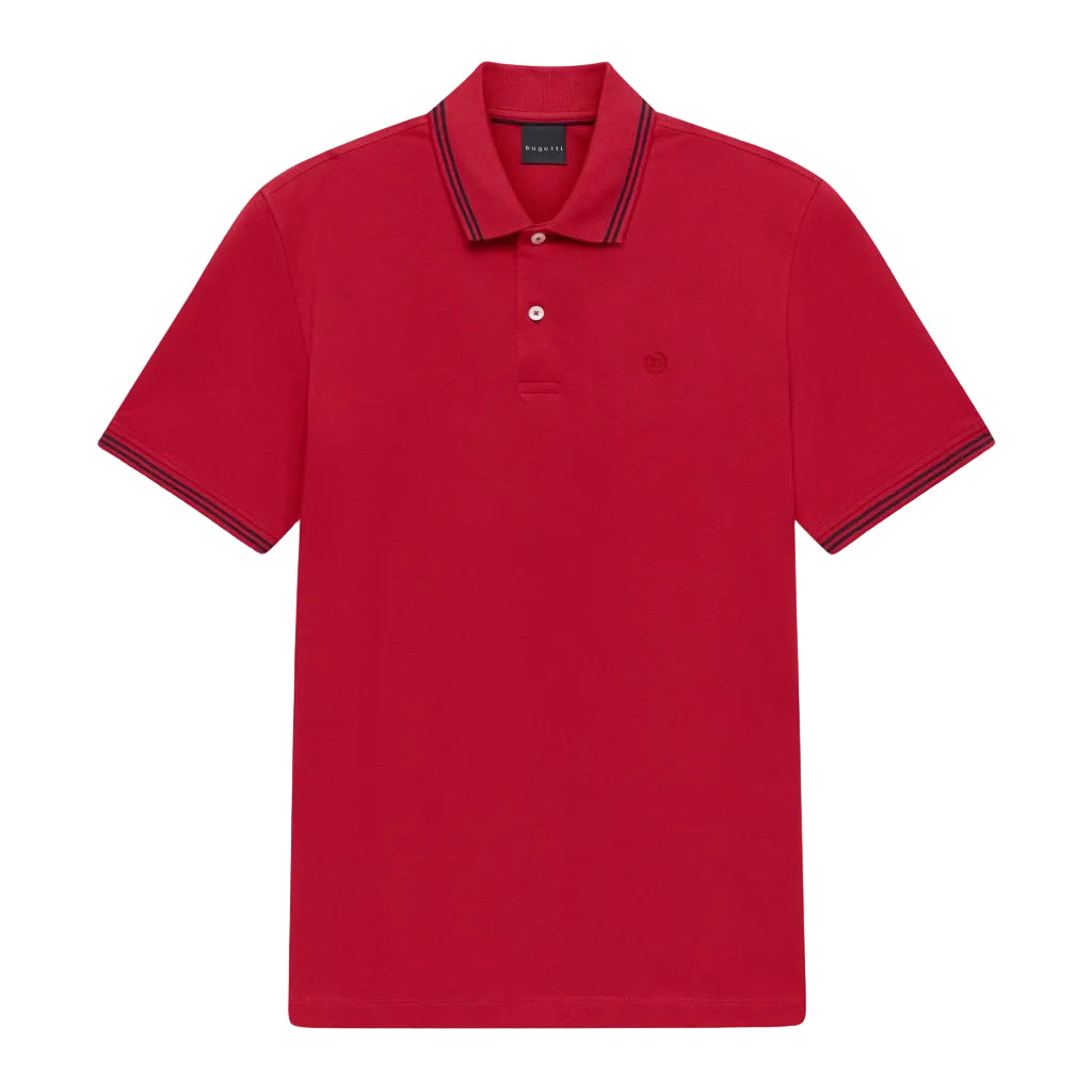 BUGATTI Cotton Short Sleeve Polo RED