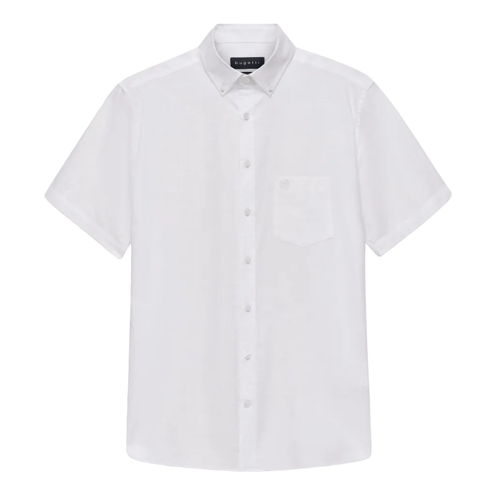 BUGATTI Cotton Short Sleeve Shirt WHITE
