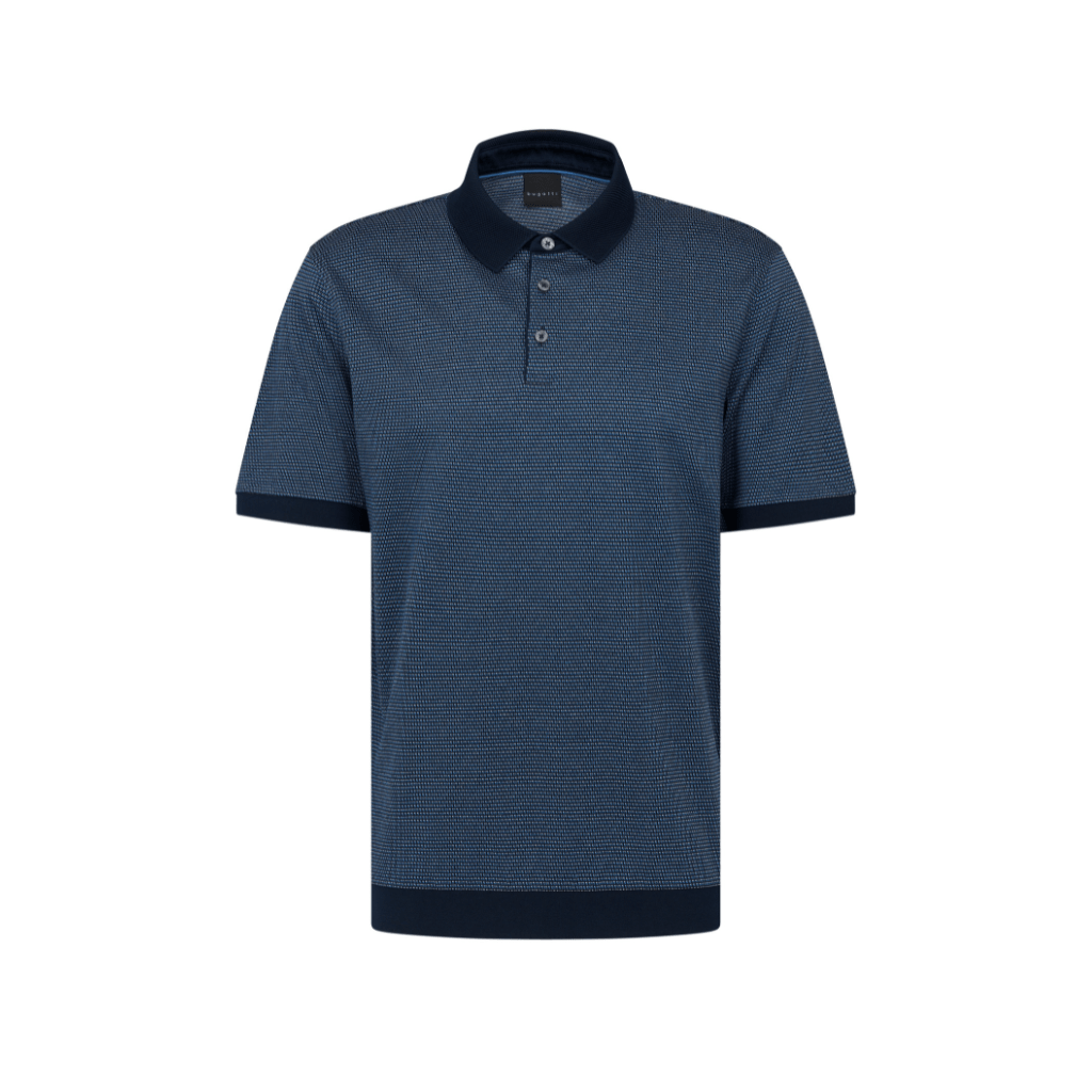 BUGATTI Contrast Short Sleeve Polo NAVY - Henry Bucks