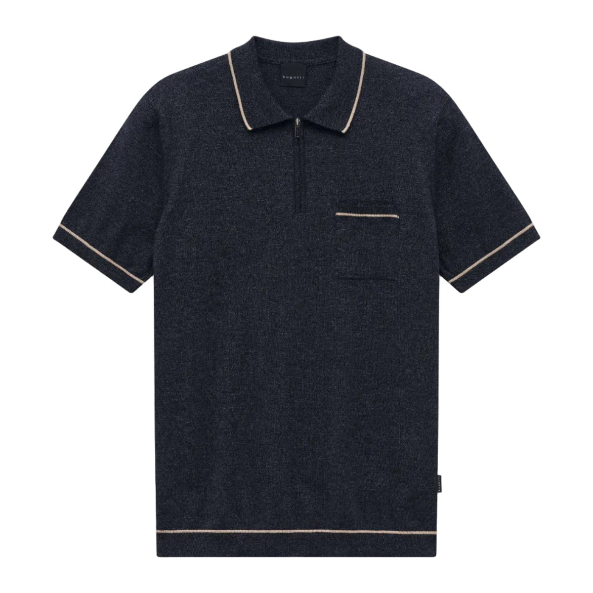 BUGATTI Cotton Blend Pipped Polo DARK GREY - Henry Bucks
