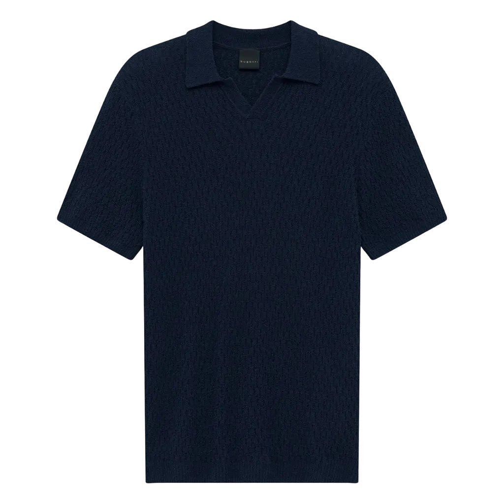 BUGATTI Cotton Blend Texture Polo DARK GREY - Henry Bucks