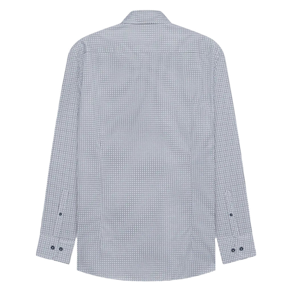 BUGATTI Cotton Printed Long Sleeve Shirt LIGHT BLUE - Henry Bucks