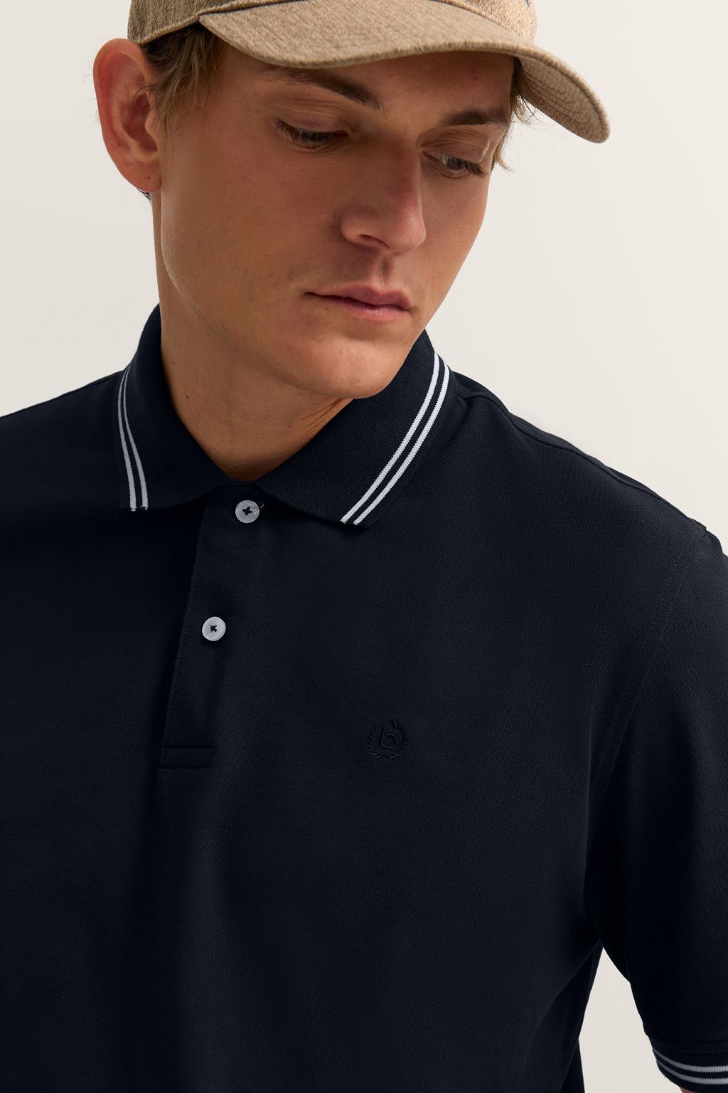 BUGATTI Cotton Short Sleeve Polo NAVY - Henry Bucks